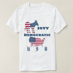 T-shirt USA Carte du drapeau Parti démocratique Donkey Ele