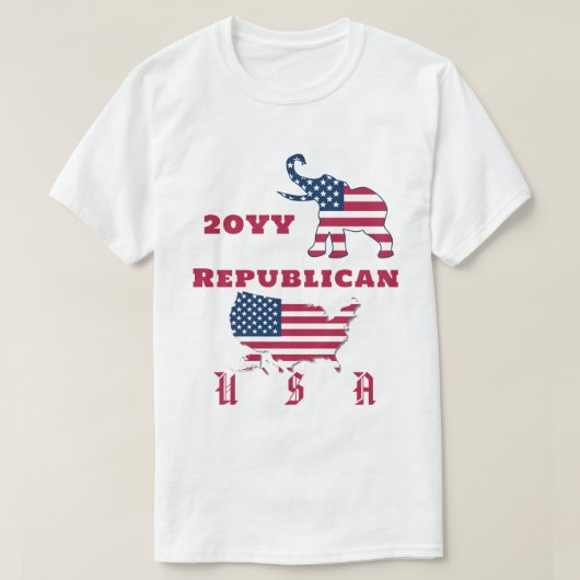 T-shirt USA Carte du drapeau Parti républicain Eléphant Él (Design devant)