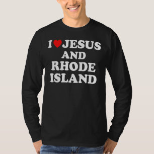 T-shirt Usa Carte Fier Chrétien J'Aime Jésus Et Rhode Est