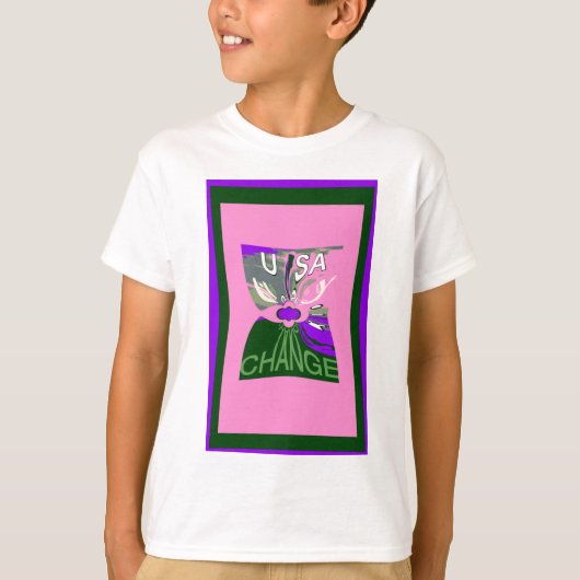 T-shirt USA Change Art Print (Devant)