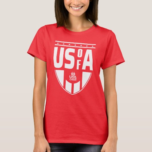 T-shirt USA Cheer Red US of A Fan Tee (Devant)