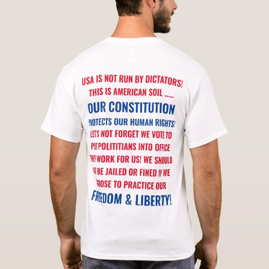 T-SHIRT USA CONSTITUTION, LIBERTÉ ET LIBERTÉ 2020 CITE (Dos)