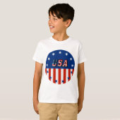 T-shirt USA - Drapeau américain et étoiles en cercle (Devant entier)