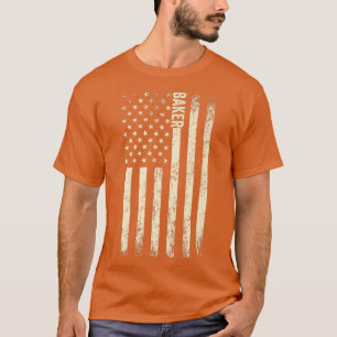 T-shirt USA Drapeau boulangerie fière Américain Baker