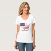 T-shirt USA Drapeau et carte Souvenir Design (Devant entier)