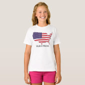 T-shirt USA Drapeau et carte Souvenir Design (Devant entier)