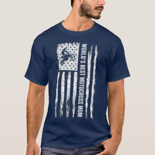T-shirt USA Drapeau Mondes Meilleur Motocross Dirt Vélo Ma