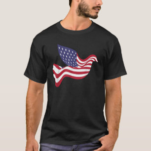 T-shirt USA Drapeau Paix Oiseau Amérique Patriot Fierté Pa