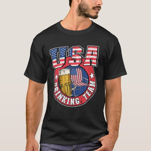 T-shirt USA Drating Team US American Flag 4 juillet Bee (Devant)