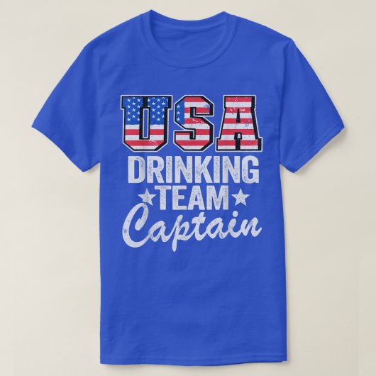 T-shirt USA Drinking Team Captain American Flag 4th Of Jul (Design devant)