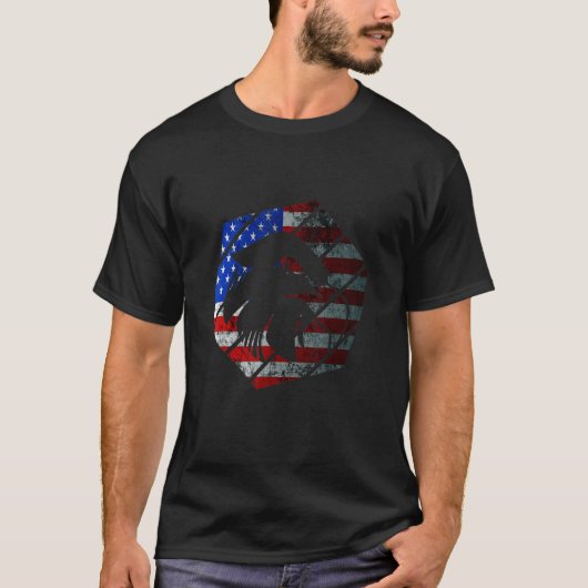 T-shirt Usa Eagle 4 juillet Liberté American Pride Hexag (Devant)