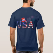 T-shirt USA en étoiles et en bandes (Dos)