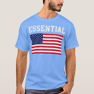 T-shirt USA Essentiel Worker American Flag Covid