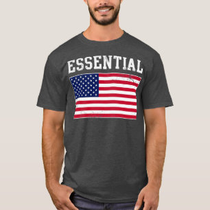 T-shirt USA Essentiel Worker American Flag Covid