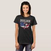 T-shirt USA Flag American Boulderer Rock Climbing Boulderi (Devant entier)