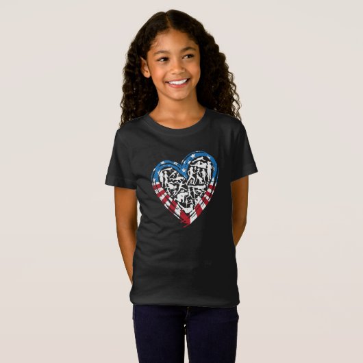 T-Shirt USA Flag American Runner - Runt Heart (Devant entier)