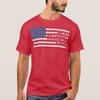 T-shirt USA Flag Best Grandma Ever Patriotic Grandma Fourt