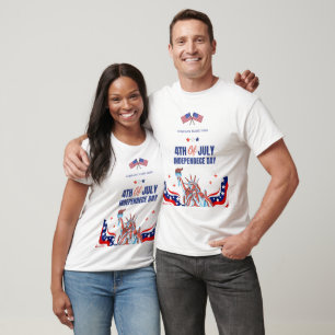 T-shirt USA Flag Colours Company Logo 4 juillet personnali