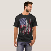 T-shirt USA Flag Fier Labrador Retriever Lab Papa Silhouet (Devant entier)