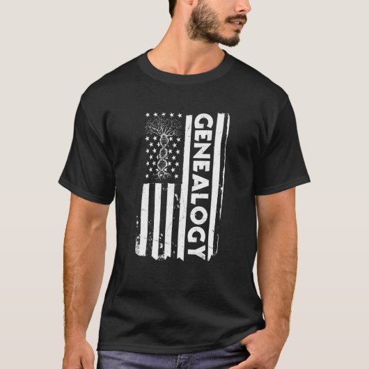 T-shirt USA Flag Genealogy Apparel American Ancestry Ameri (Devant)