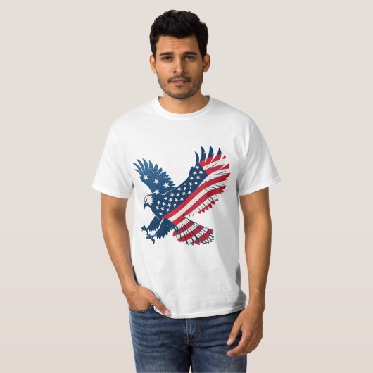 T-shirt USA Flag in Shape of an Eagle (Devant entier)