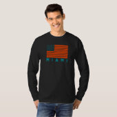 T-shirt USA Flag Miami OrangeTeal-GreenBlue Miami FL Ameri (Devant entier)