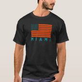 T-shirt USA Flag Miami OrangeTeal-GreenBlue Miami FL Ameri (Devant)