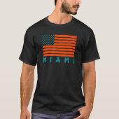 T-shirt USA Flag Miami OrangeTeal-GreenBlue Miami FL Ameri (Devant)