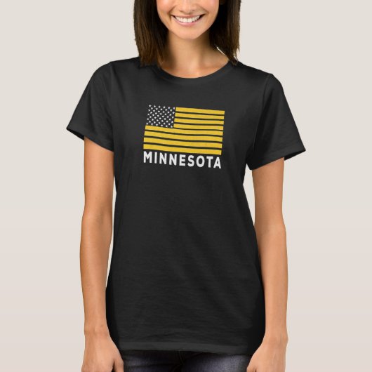 T-shirt USA Flag Minnesota Purple & Yellow Minnesota Ameri (Devant)