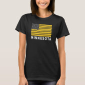 T-shirt USA Flag Minnesota Purple & Yellow Minnesota Ameri (Devant)