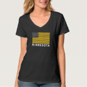 T-shirt USA Flag Minnesota Purple & Yellow Minnesota Ameri (Devant)