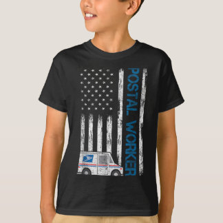 T-shirt Usa Flag Patriotic Stal Worker Mailman Mail Lady N