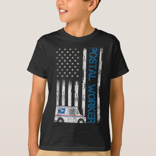 T-shirt Usa Flag Patriotic Stal Worker Mailman Mail Lady N (Devant)