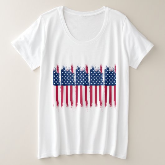 T-shirt USA Flag Plus Size (Design devant)