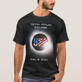 T-shirt USA FLAG Total éclipse solaire 8 avril 2024 (Devant)