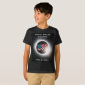 T-shirt USA FLAG Total éclipse solaire 8 avril 2024 (Devant entier)