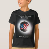 T-shirt USA FLAG Total éclipse solaire 8 avril 2024 (Devant)