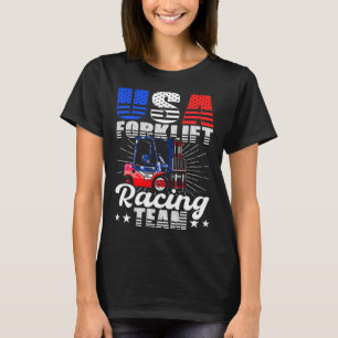 T-shirt USA Forklift Operator Racing Team Warehouse Worker