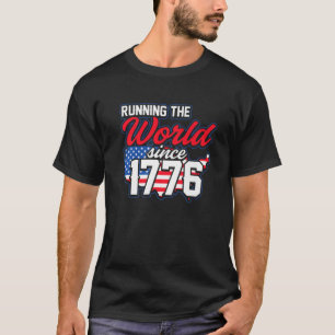 T-shirt USA Freedom Running The World 1776 American Patrio