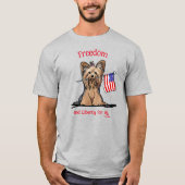 T-shirt USA Freedom Yorkie Terrier (Devant)