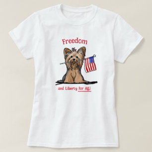 T-shirt USA Freedom Yorkie Terrier