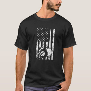 T-shirt USA Graphic Pool Billard Snooker Billard Cue 8 Bal
