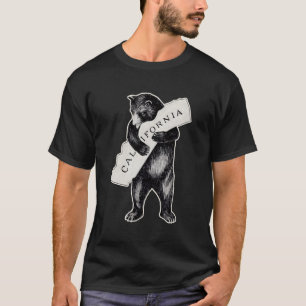 T-shirt Usa I Love California Art-Retro Cali Bear Hug