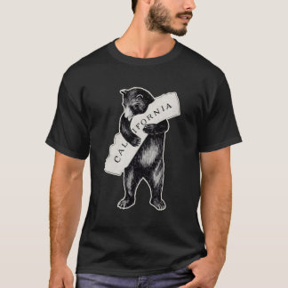 T-shirt Usa I Love California Art-Retro Cali Bear Hug