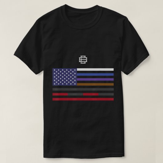 T-shirt USA Jiu-Jitsu Ceinture Couleur Classement Drapeau  (Design devant)