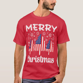 T-shirt USA Joyeux Noël Firrees famille Noël