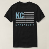 T-shirt USA KC Drapeau Royal et bleu clair KC Kansas City (Design devant)