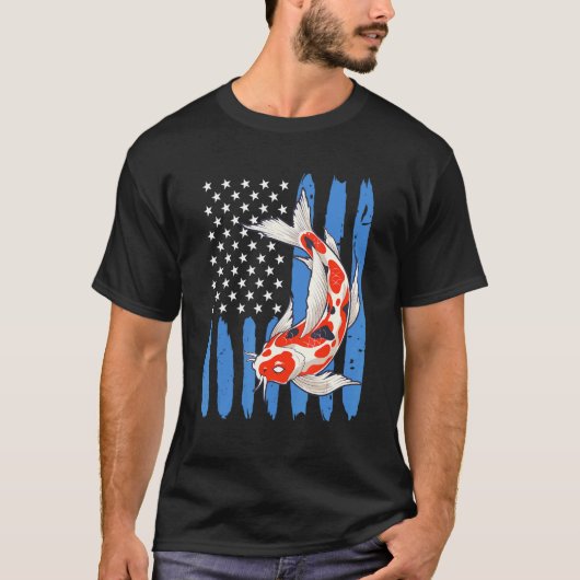 T-shirt Usa Koi Carp Koi Pond Fish Pond 2 (Devant)