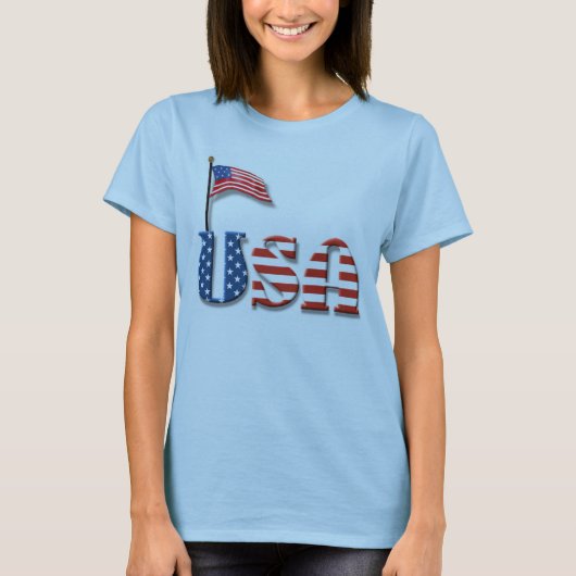 T-shirt USA Letters et American Flag (Devant)