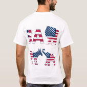 T-shirt USA Map Drapeau Donkey & Elephant, Rouge Blanc & B (Dos)